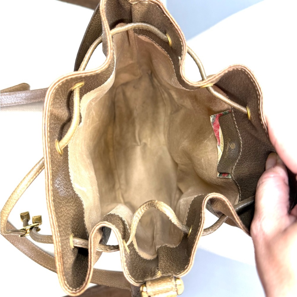 Authentic Gucci bucket shoulder bag brown monogram - Picture 13 of 16